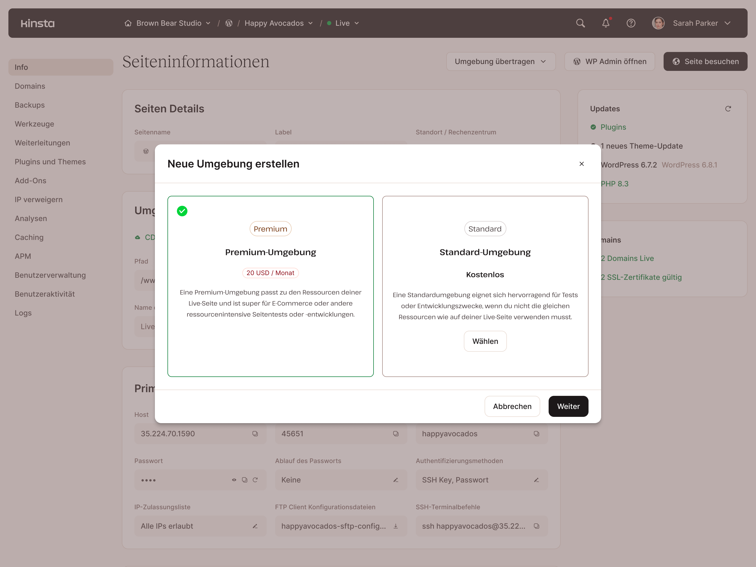 Staging-Umgebung mit einem Klick einrichten